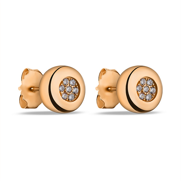 Серебряные серьги с красным родированием и фианитами (арт. 7518/7069к) – изображение 1