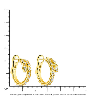 Срібні сережки з жовтим родіюванням  (арт. 7502/4700ж)