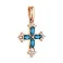 Золотой крестик с топазом и фианитами (арт. 4401029Пл) – изображение 1