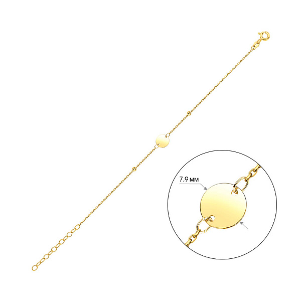 Браслет Монета из желтого золота (арт. 326513/8ж) – изображение 2