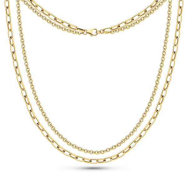 Двойное колье из желтого золота (арт. 352883ж) – изображение 2