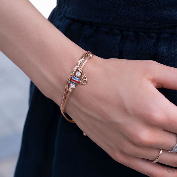 Браслет из золота с эмалью и фианитами (арт. 325053еП2) – изображение 2