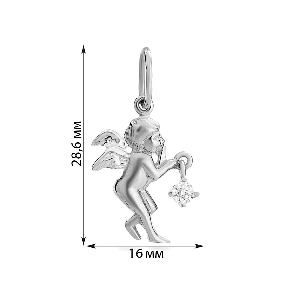 Подвес из золота "Ангел" с фианитом  (арт. 421104б) – изображение 2