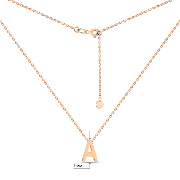 Колье из красного золота Буква А (арт. 360171) – изображение 4