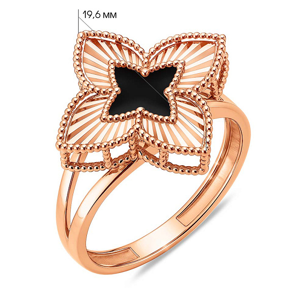 Золота каблучка з оніксом (арт. 141341о) – зображення 2