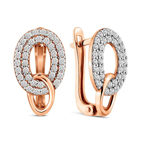 Золотые серьги с фианитами (арт. 110325) – изображение 1