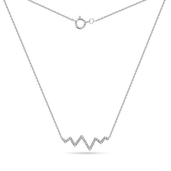 Колье из белого золота Пульс с бриллиантами (арт. Ц341285015б) – изображение 2