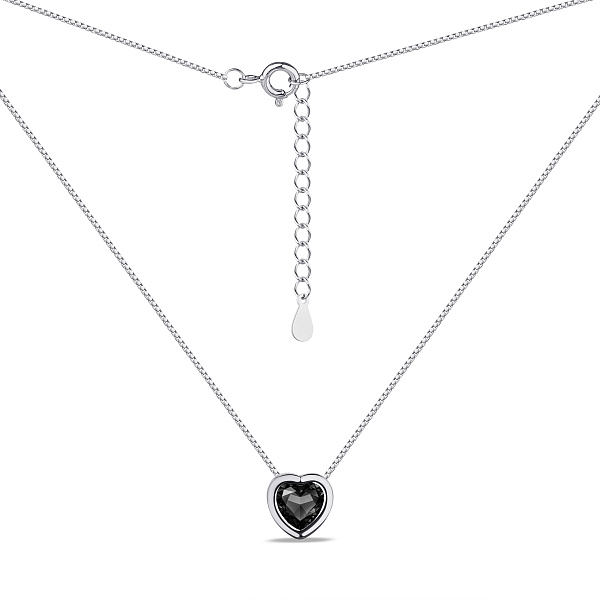 Серебряное колье с черным фианитом (арт. 7507/648/2ч) – изображение 2