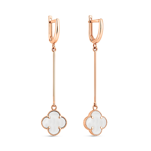 Серьги из красного золота с перламутром (арт. 110716/10п) – изображение 1