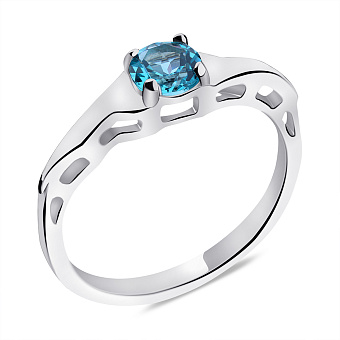 Серебряное кольцо с аквамарином (арт. 7501/573Амкп)