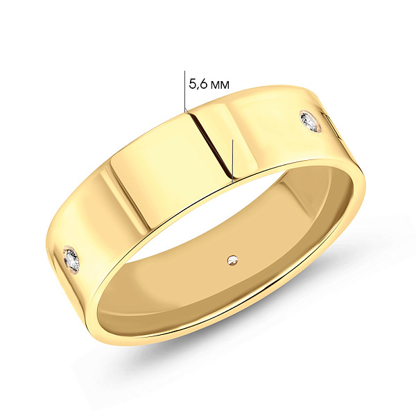 Кольцо из желтого золота с фианитами (арт. 155204ж) – изображение 2
