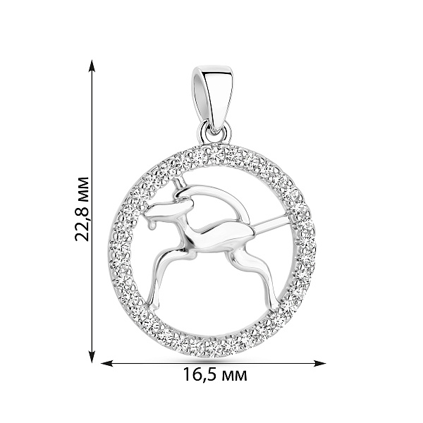 Серебряная подвеска Козерог с фианитами (арт. 7503/4707кз) – изображение 2