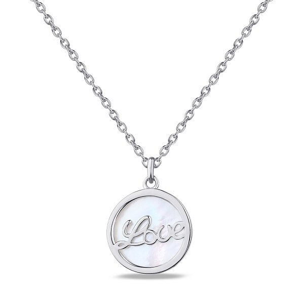 Колье из серебра Love с перламутром (арт. 7507/1868п) – изображение 1