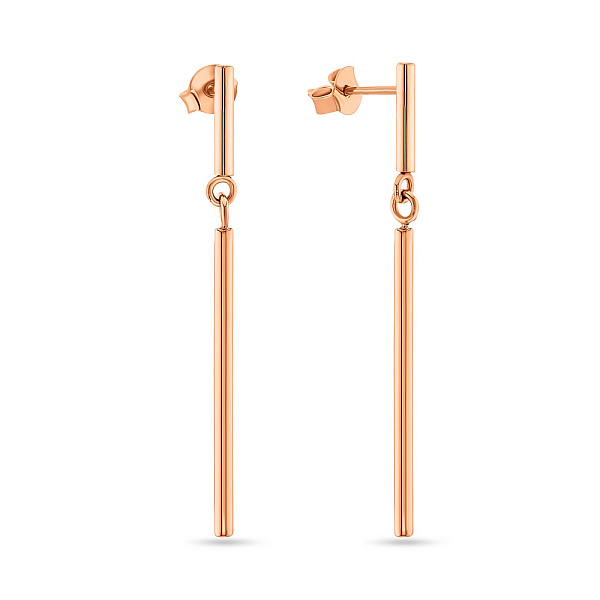 Довгі сережки з золота без каменів (арт. 108534) – зображення 1