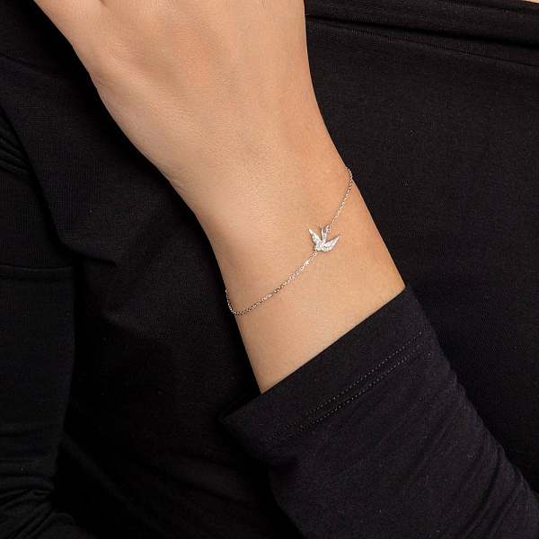 Золотий браслет з діамантами Ластівка (арт. 4190414202) – зображення 2