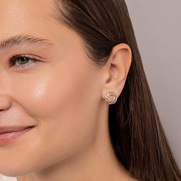 Золоті сережки з алмазною гранню (арт. 111395кба) – зображення 3