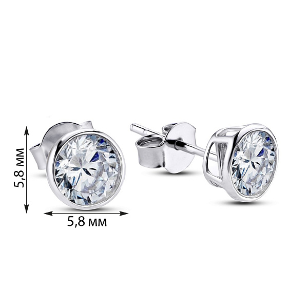 Сережки-пусеты  из серебра (арт. 7518/364/3) – изображение 2