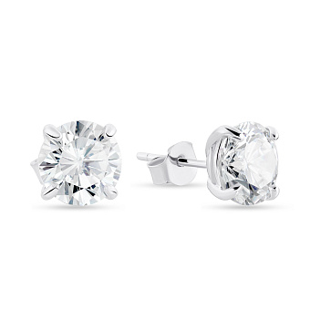 Фото Серьги-пусеты из серебра с фианитами  (арт. 7518/5999/6)