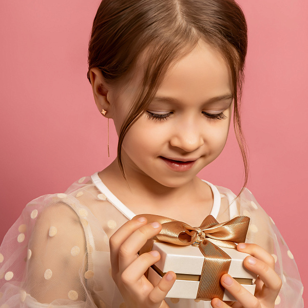 Золотые серьги протяжки с фианитами (арт. 109706) – изображение 6