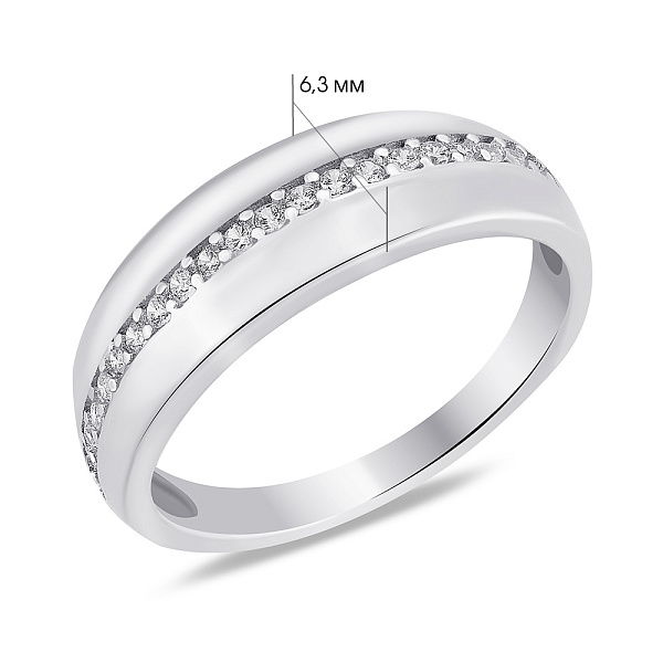 Серебряное кольцо с дорожкой из фианитов (арт. 7501/8005) – изображение 2