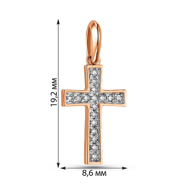 Хрестик з золота з діамантами (арт. 3106452201) – зображення 3