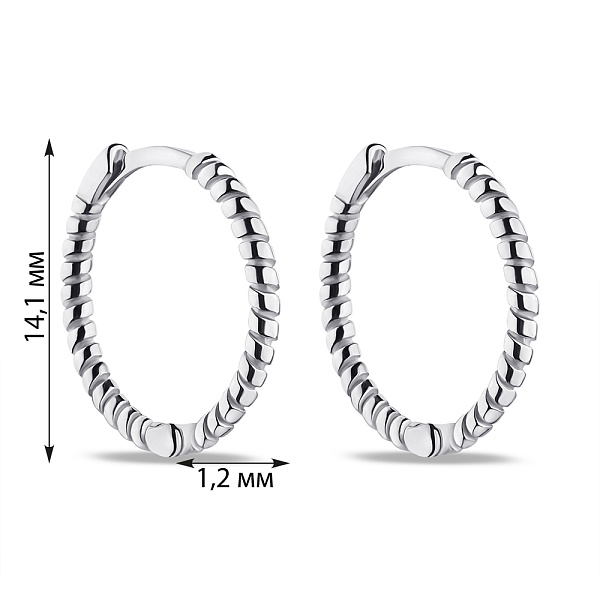 Серебряные серьги-кольца без камней (арт. 7502/9054/15) – изображение 2