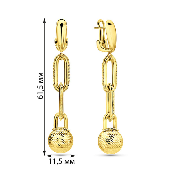 Серьги Francelli из желтого золота (арт. 1091358ж) – изображение 9