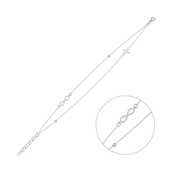 Двойной браслет из белого золота (арт. 326923б) – изображение 1