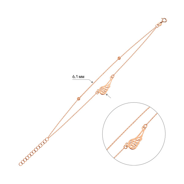 Браслет из красного золота Крылья (арт. 326934) – изображение 5