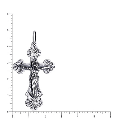 Серебряный нательный крестик с распятием (арт. 7904/3599-ч)