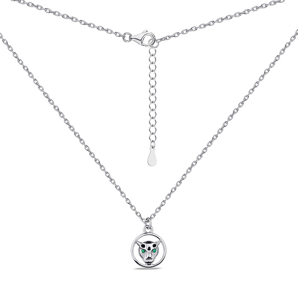 Серебряное колье с эмалью и альпинитами (арт. 7507/1908еч) – изображение 2