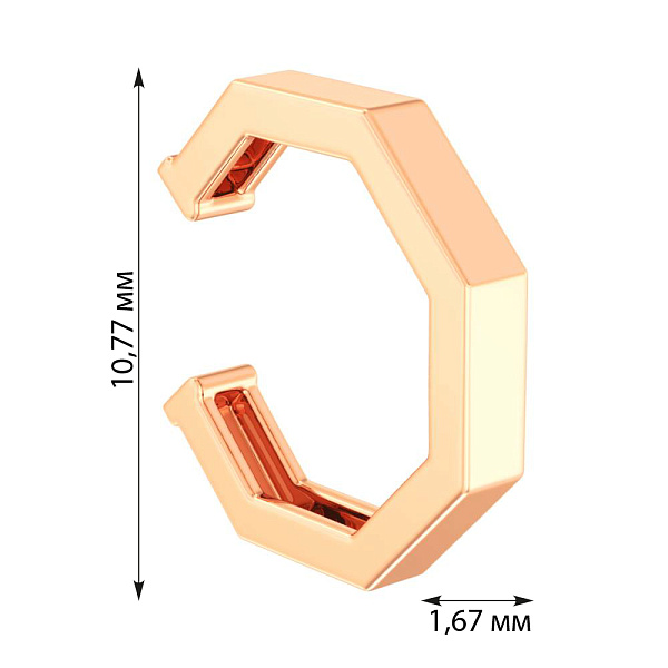 Одиночная серьга-каффа из золота (арт. 110851Я) – изображение 3