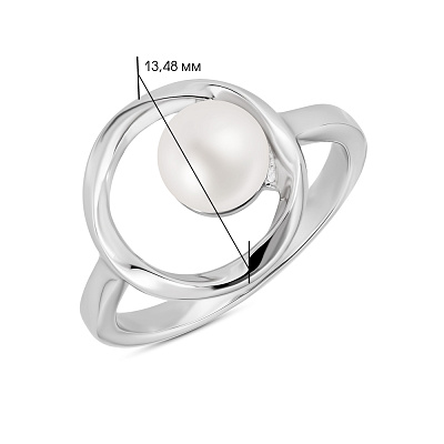 Кольцо серебряное с жемчугом  (арт. 7501/4813жб)