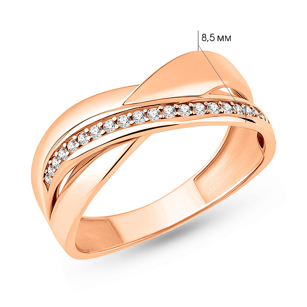 Золотое кольцо с фианитами (арт. 156120) – изображение 4