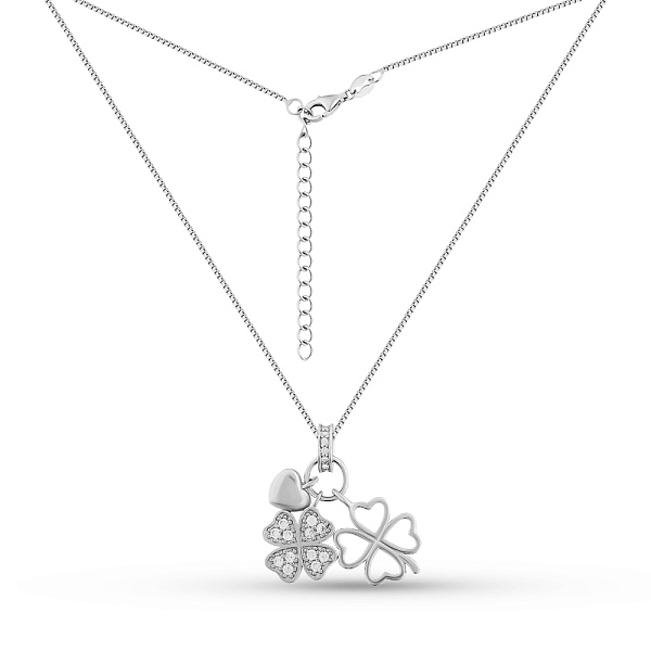 Серебряное колье Клевер с фианитами (арт. 7507/2358) – изображение 2