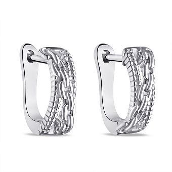 Серебряные серьги "Цепи" без камней  (арт. 7502/4617)