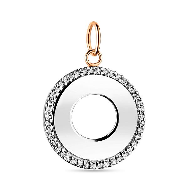 Подвеска из комбинированного золота с фианитами (арт. 422724) – изображение 1