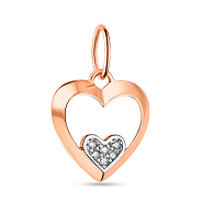 Подвес "Сердце" из красного золота (арт. 424038)