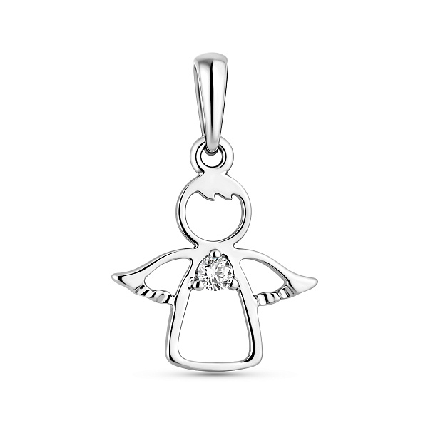Підвіска Янгол з білого золота з фіанітом (арт. 440646б) – зображення 1
