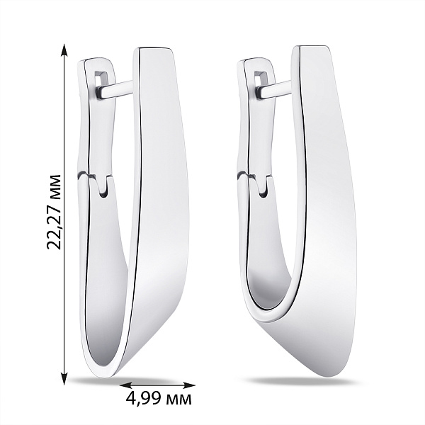 Серьги из серебра без камней (арт. 7502/1829) – изображение 2
