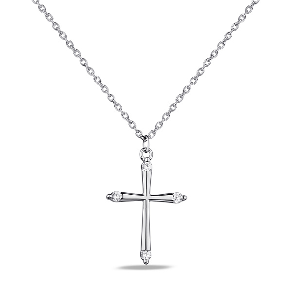 Колье из серебра Крестик с фианитами (арт. 7507/1918) – изображение 1