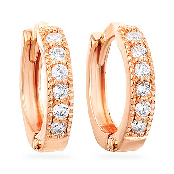 Золоті сережки конго з фіанітами (арт. 110276) – зображення 1