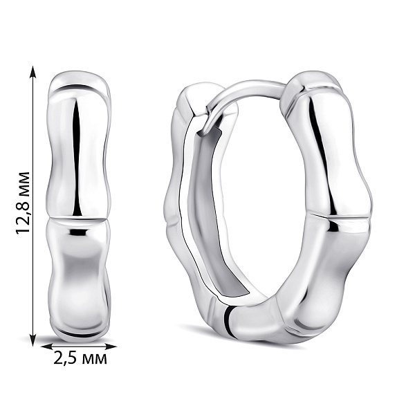 Серебряные серьги-кольца без камней (арт. 7502/9978/15) – изображение 2