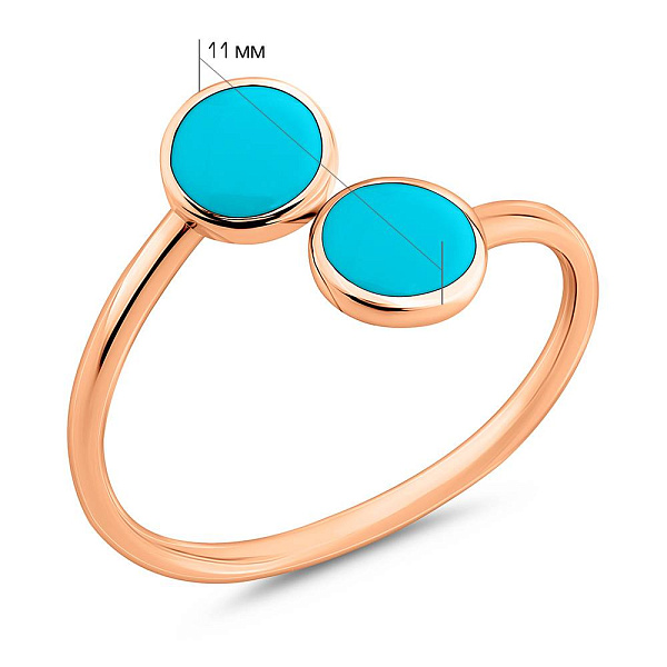 Золотое кольцо Лýна с эмалью (арт. 141274ет) – изображение 5