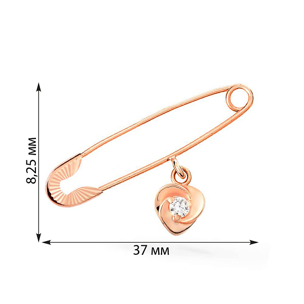 Золотая булавка с фианитом (арт. 360021а) – изображение 2