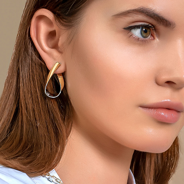 Золоті сережки без каменів (арт. 110184) – зображення 3