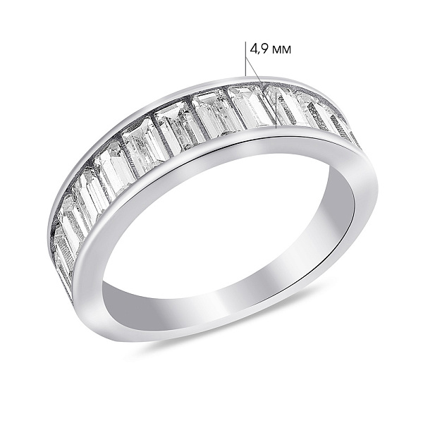 Серебряное кольцо с дорожкой из фианитов (арт. 7501/8027) – изображение 2