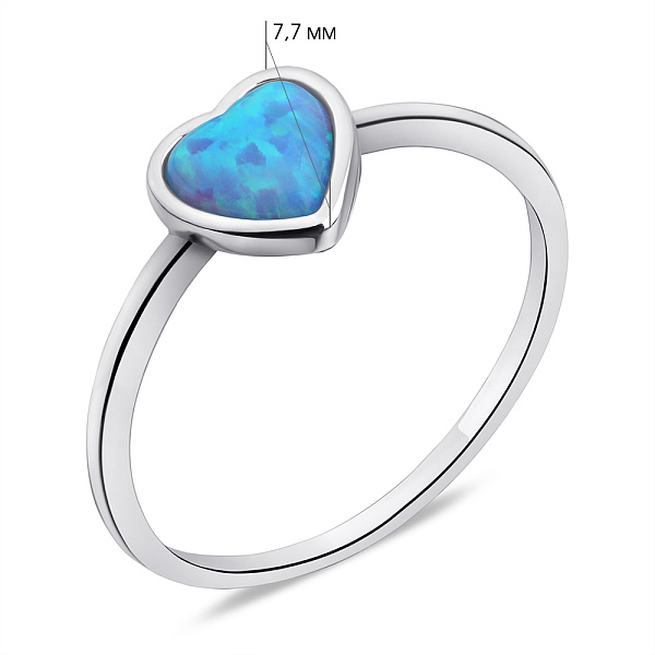 Серебряное колько Сердце с опалом (арт. 7501/КК2ОПГ/1185-17) – изображение 2