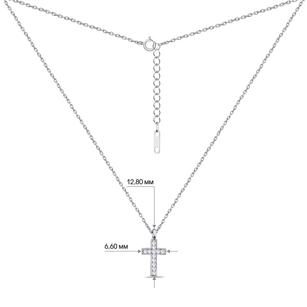 Колье из серебра "Крестик" с фианитами (арт. 7507/1466) – изображение 3