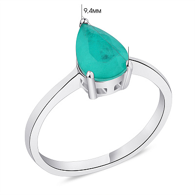 Серебряное кольцо с зеленым альпинитом  (арт. 7501/913аз)